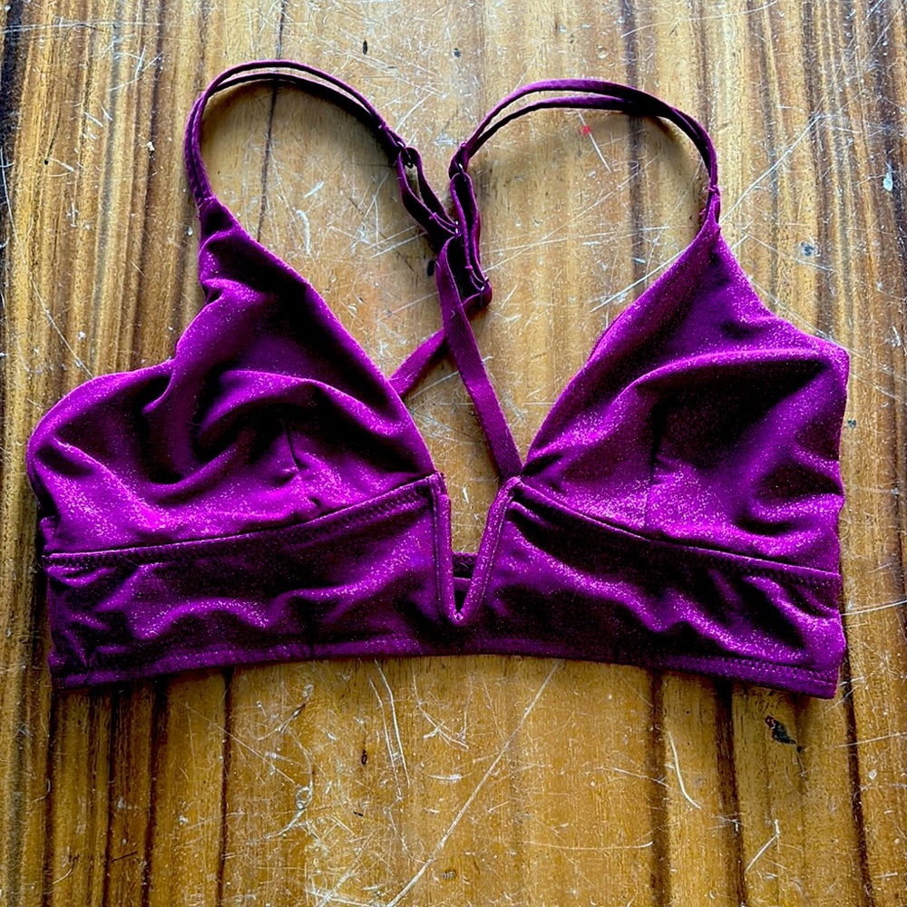 AUDEN PINK/ purple sparkle bra size small